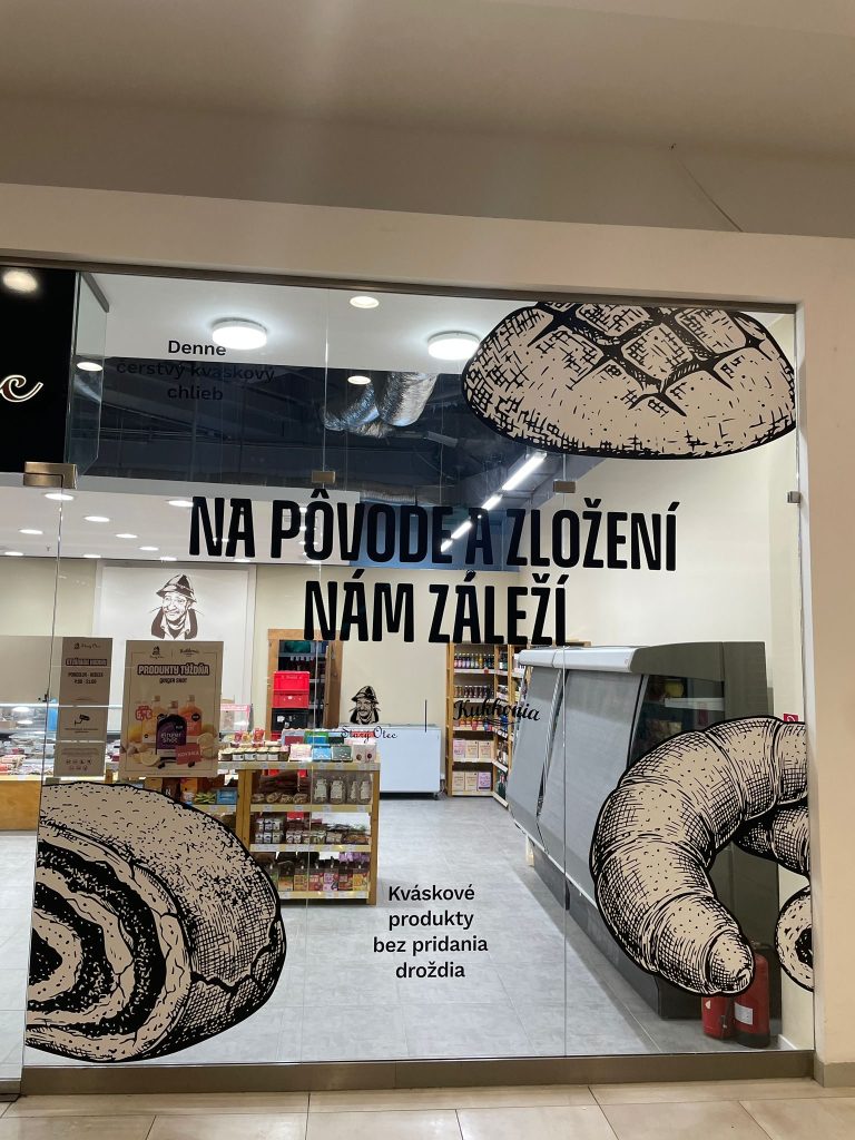 Bäckerei, Schaufensterbeklebung